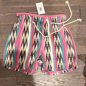 Isabel Marant Pink Multicolor Striped Drawstring Shorts